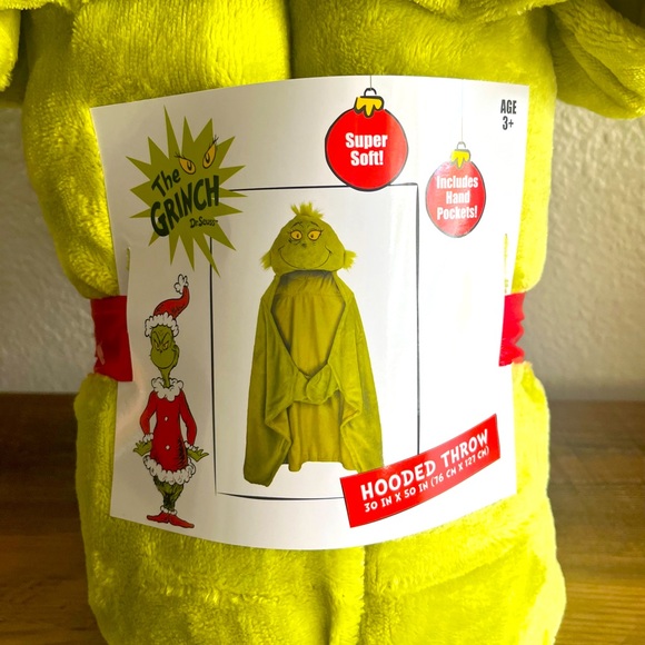 Grinch Hooded Blanket with Hand Pockets - Picture 2 of 2